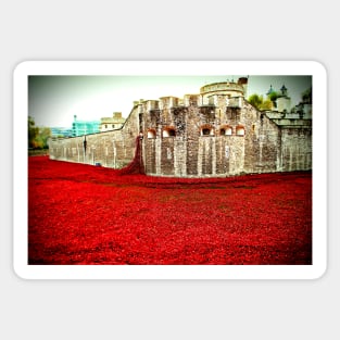 Tower of London Red Poppies Sticker